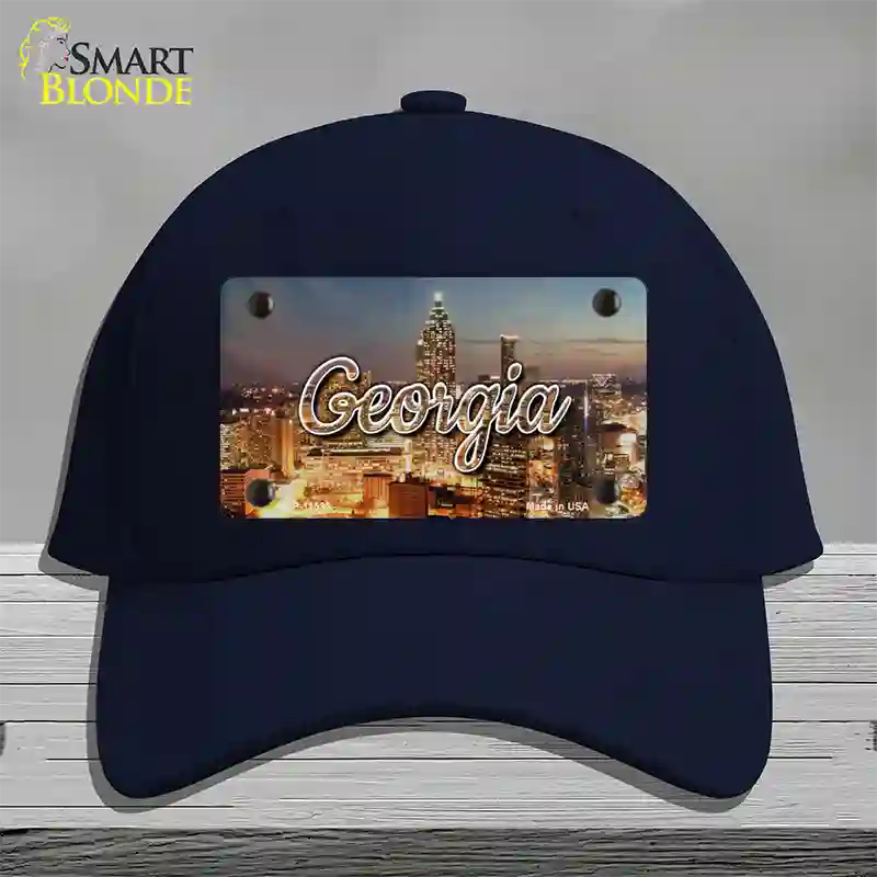 Georgia City Lights State Novelty License Plate Hat Cotton / Navy