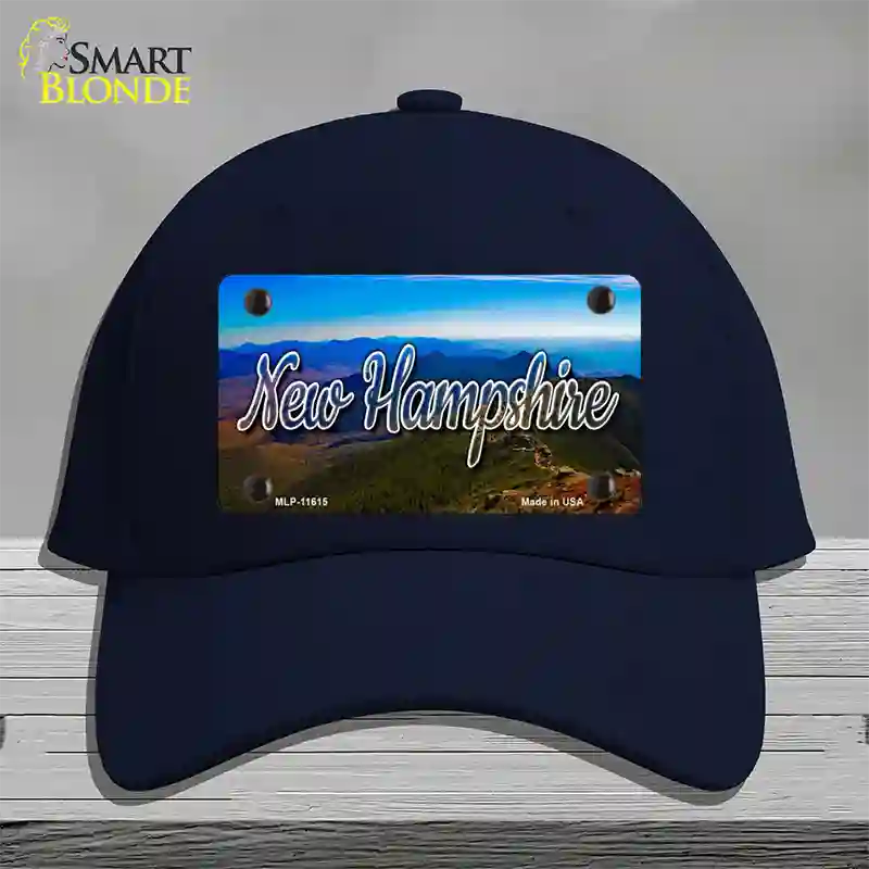 New Hampshire Mountain Range State Novelty License Plate Hat Cotton / Navy