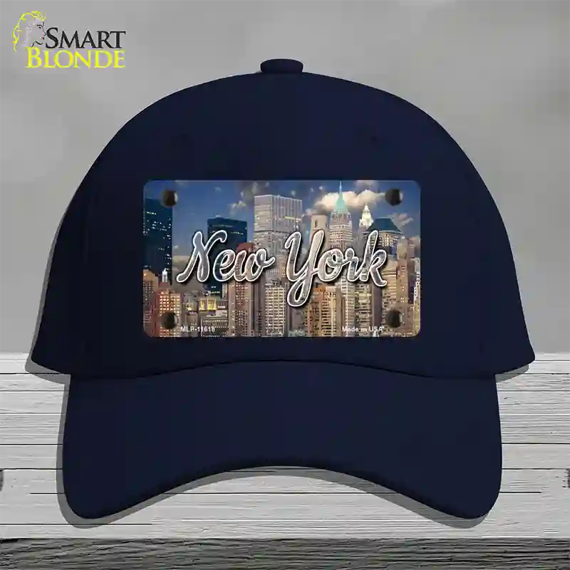 New York City Skyline State Novelty License Plate Hat Cotton / Navy