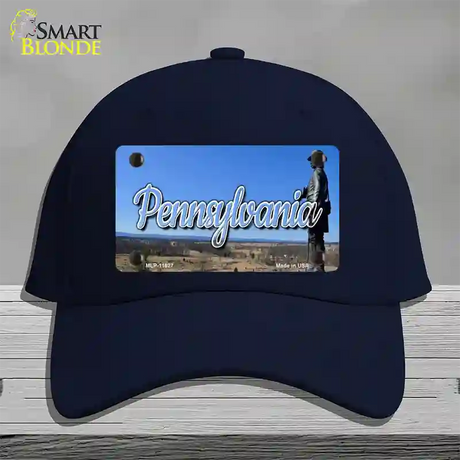 Pennsylvania Gettysburg Statue State Novelty License Plate Hat Cotton / Navy