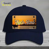 Rhode Island River Sunset State Novelty License Plate Hat Cotton / Navy