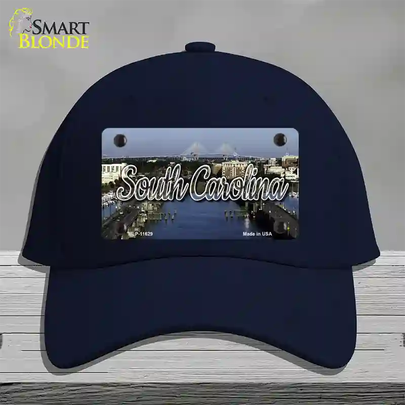 South Carolina City Bridge State Novelty License Plate Hat Cotton / Navy