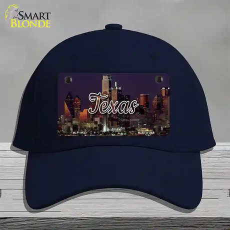 Texas City Lights Novelty License Plate Hat Cotton / Navy