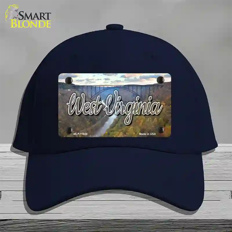 West Virginia River Bridge State Novelty License Plate Hat Cotton / Navy