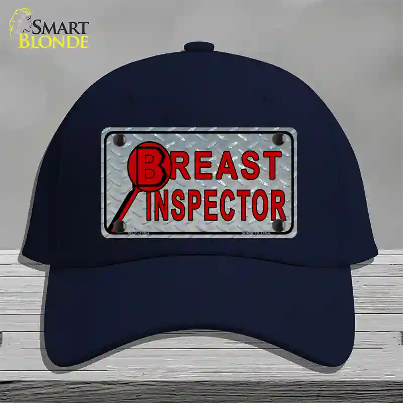 Breast Inspector Novelty License Plate Hat Cotton / Navy