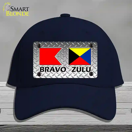 Bravo Zulu Novelty License Plate Hat Cotton / Navy