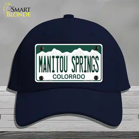 Manitou Springs Colorado Novelty License Plate Hat Cotton / Navy