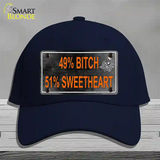 49 Percent Bitch 51 Percent Sweet Novelty License Plate Hat Cotton / Navy