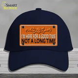 Here For A Good Time Novelty License Plate Hat Cotton / Navy