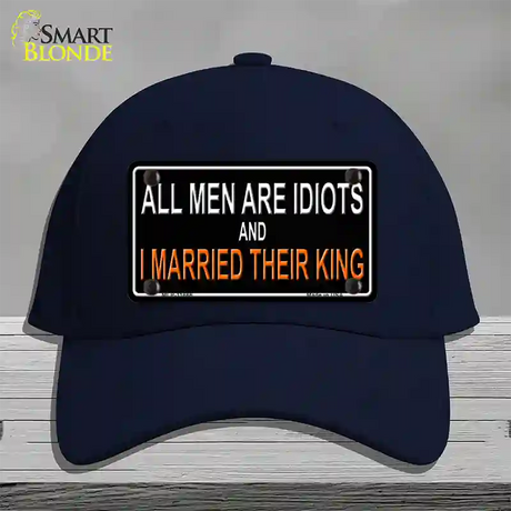 All Men Are Idiots Novelty License Plate Hat Cotton / Navy