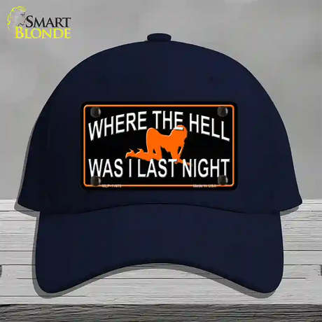 Where The Hell Novelty License Plate Hat Cotton / Navy