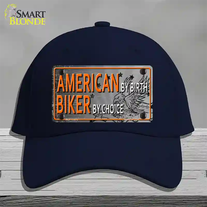 American Biker Novelty License Plate Hat Cotton / Navy