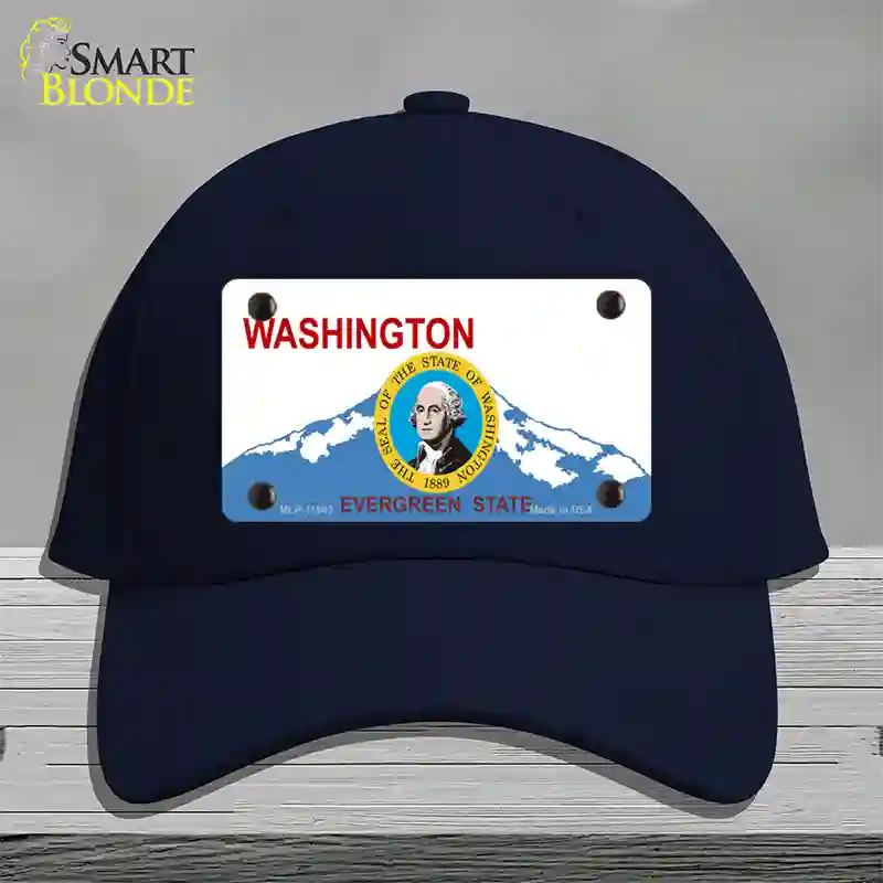 Washington Seal And State Novelty License Plate Hat Cotton / Navy