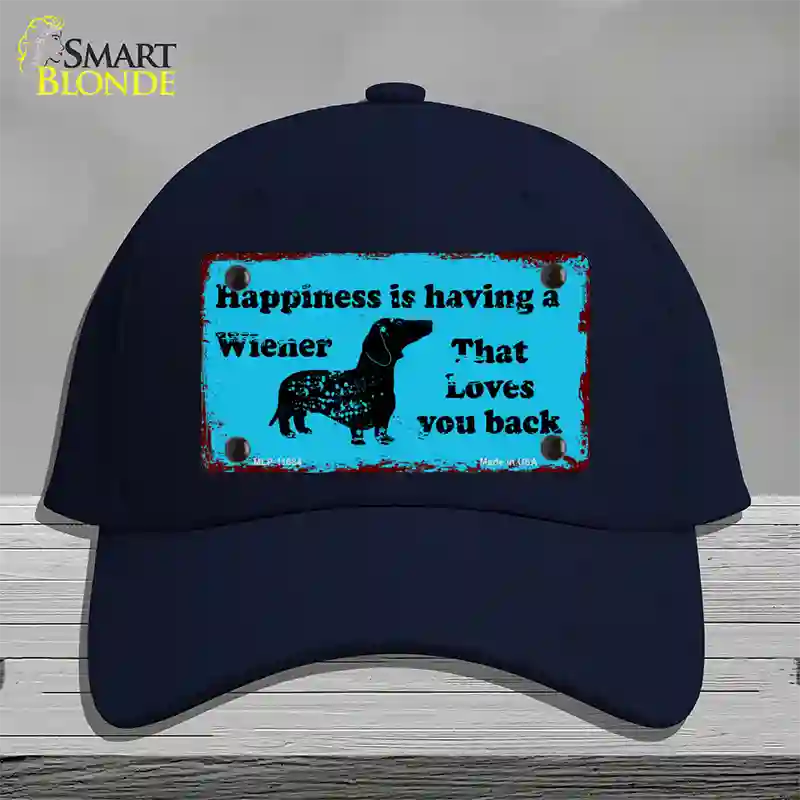 Happiness Is Having A Wiener Novelty License Plate Hat Cotton / Navy