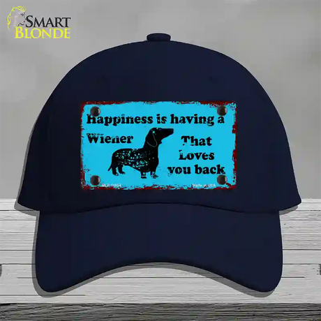 Happiness Is Having A Wiener Novelty License Plate Hat Cotton / Navy