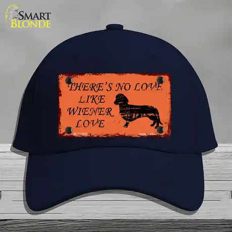 Wiener Love Novelty License Plate Hat Cotton / Navy