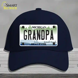 Grandpa Michigan Novelty License Plate Hat Cotton / Navy