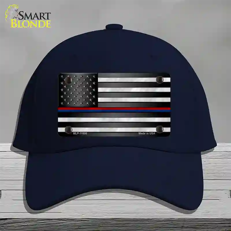 First Responder American Flag Novelty License Plate Hat Cotton / Navy