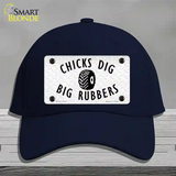 Chicks Dig Big Rubbers Novelty License Plate Hat Cotton / Navy