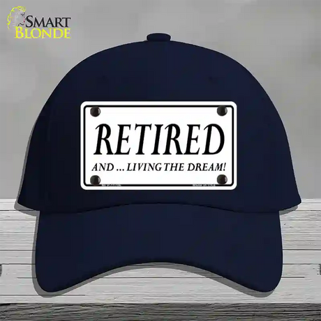 Retired And Living The Dream Novelty License Plate Hat Cotton / Navy