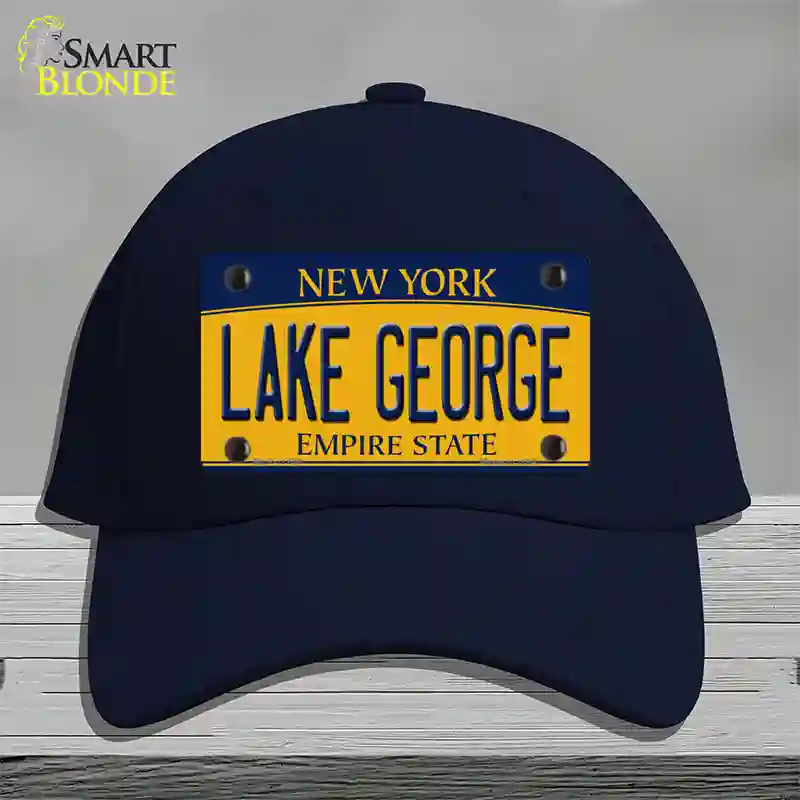 Lake George New York Novelty License Plate Hat Cotton / Navy