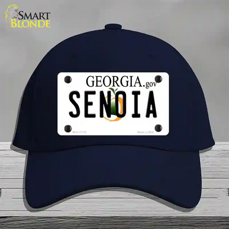 Senoia Georgia State Novelty License Plate Hat Cotton / Navy