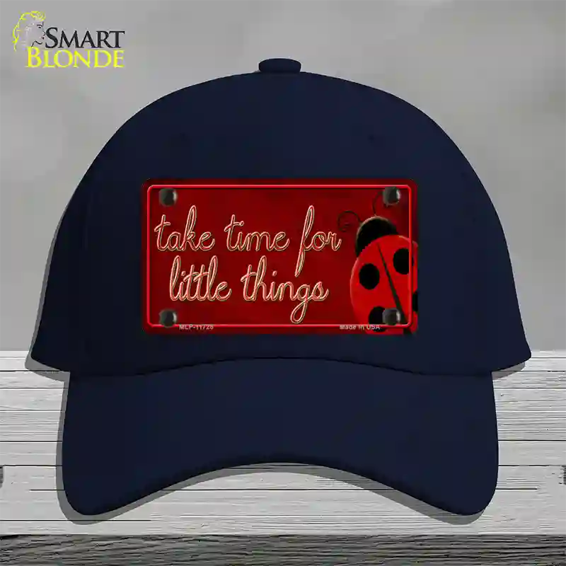 Take Time for Little Things Novelty License Plate Hat Cotton / Navy