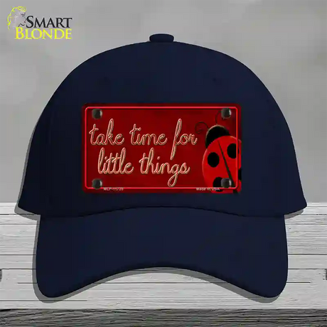 Take Time for Little Things Novelty License Plate Hat Cotton / Navy