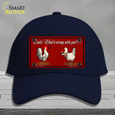 Dude Whats Wrong With You Novelty License Plate Hat Cotton / Navy