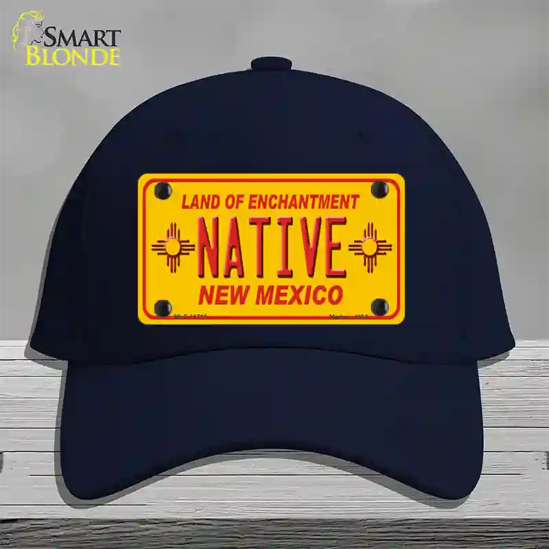 Native New Mexico Yellow State Novelty License Plate Hat Cotton / Navy