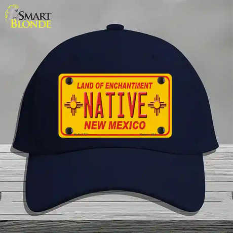 Native New Mexico Yellow State Novelty License Plate Hat Cotton / Navy