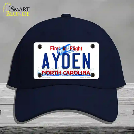 Ayden North Carolina State Novelty License Plate Hat Cotton / Navy