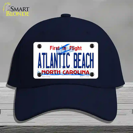 Atlantic Beach North Carolina State Novelty License Plate Hat Cotton / Navy