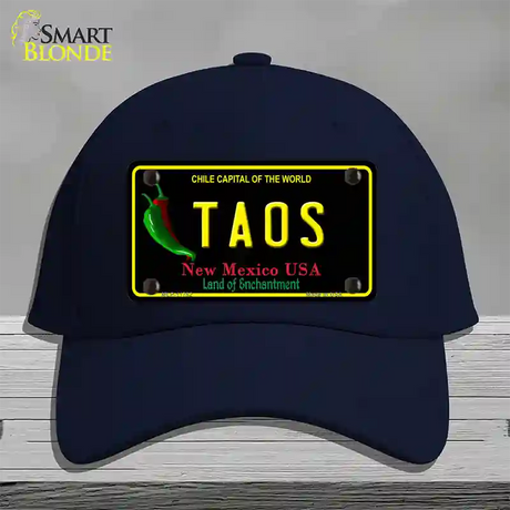 Taos New Mexico Black State Novelty License Plate Hat Cotton / Navy