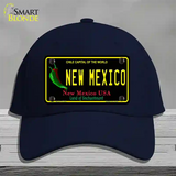 New Mexico Black State Novelty License Plate Hat Cotton / Navy