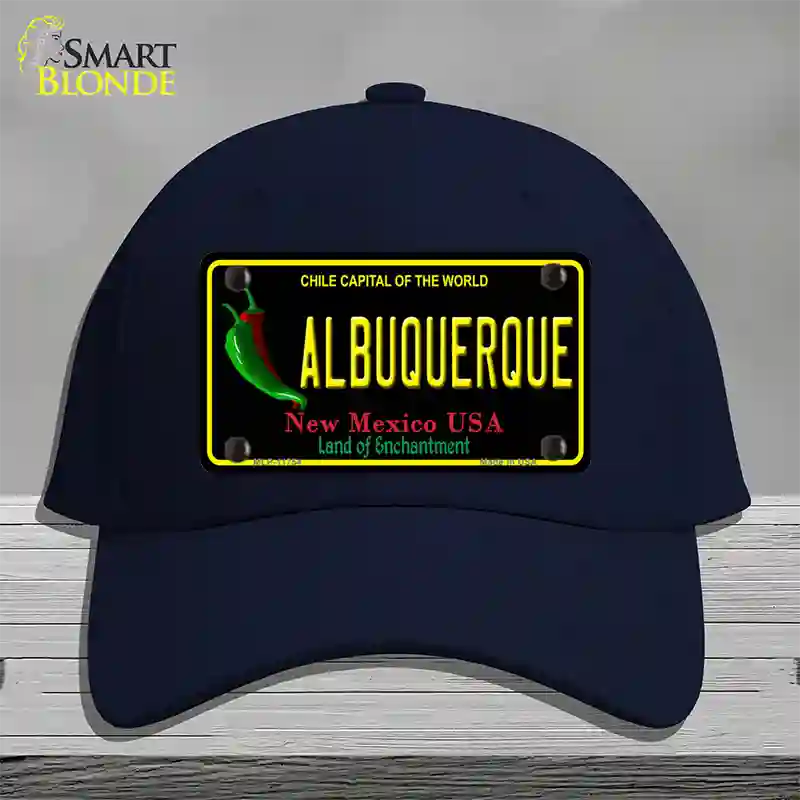 Albuquerque New Mexico Black State Novelty License Plate Hat Cotton / Navy