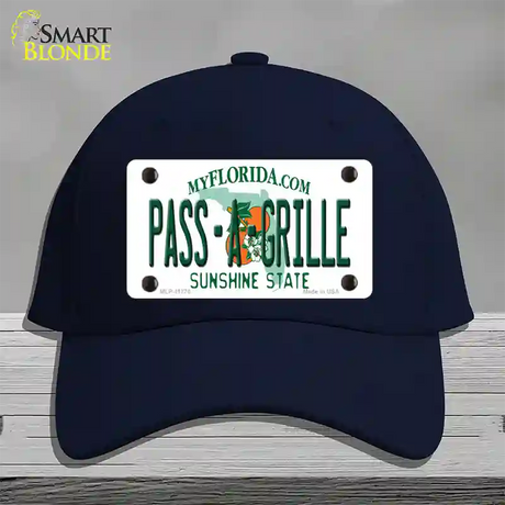 Pass A Grille Florida Novelty License Plate Hat Cotton / Navy