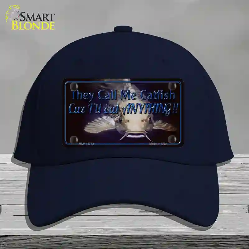 They Call Me Catfish Novelty License Plate Hat Cotton / Navy