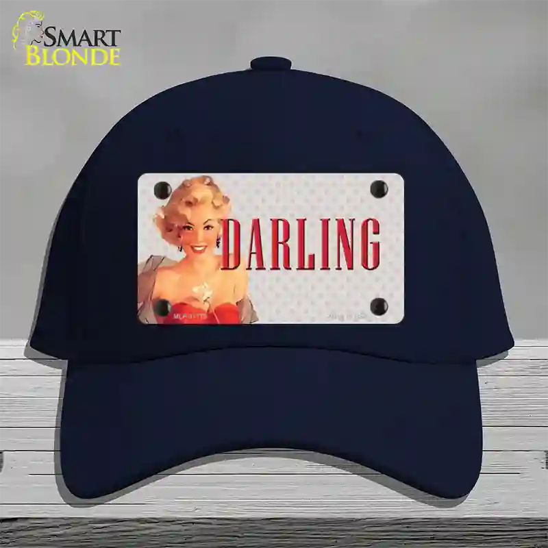 Darling Vintage Pinup Novelty License Plate Hat Cotton / Navy