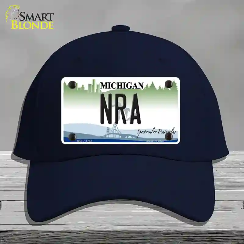 NRA Michigan Novelty License Plate Hat Cotton / Navy