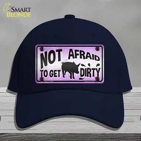 Not Afraid to Get Dirty Novelty License Plate Hat Cotton / Navy