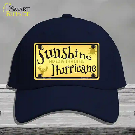 Sunshine With A Little Hurricane Novelty License Plate Hat Cotton / Navy