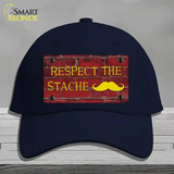 Respect the Stache Novelty License Plate Hat Cotton / Navy