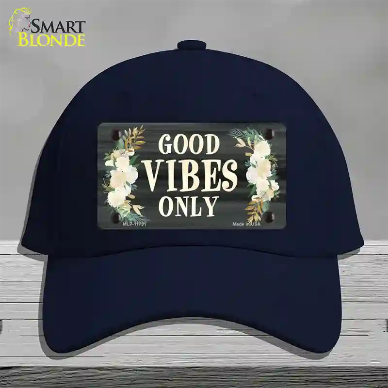 Good Vibes Only Novelty License Plate Hat Cotton / Navy