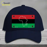 Africa Outline With Flag Novelty License Plate Hat Cotton / Navy