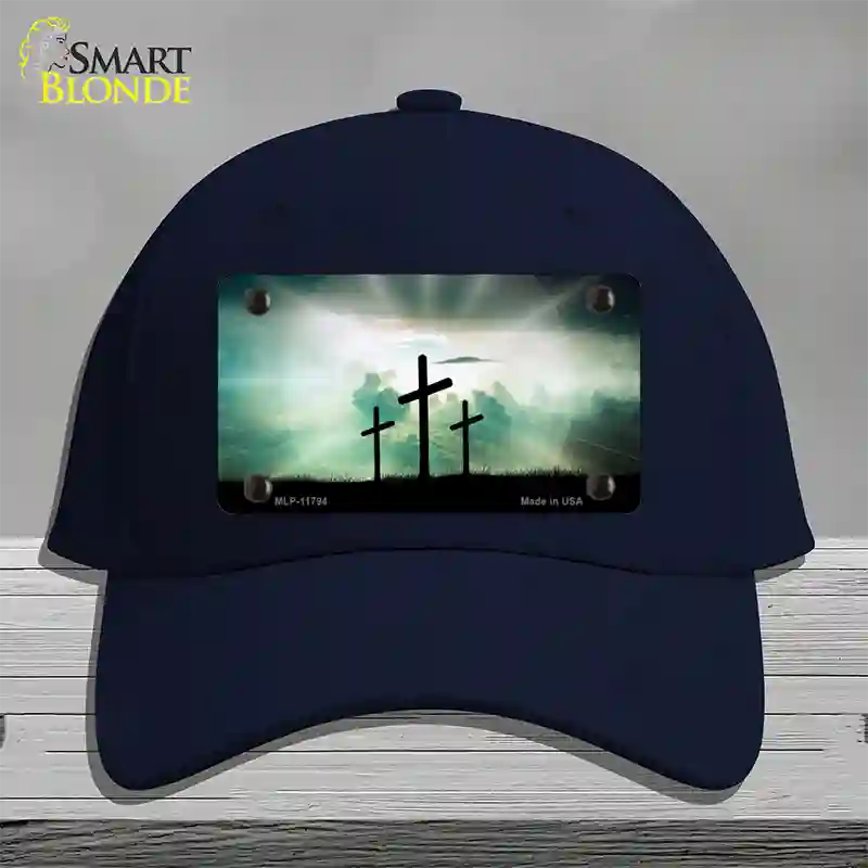 Crosses in the Sun Blue Novelty License Plate Hat Cotton / Navy