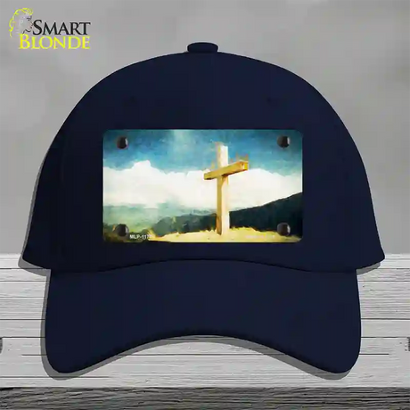 Lone Cross in the Sky Novelty License Plate Hat Cotton / Navy