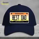 Best Dad Indiana Novelty License Plate Hat Cotton / Navy