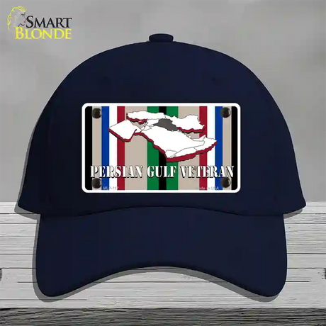 Persian Gulf Veteran Novelty License Plate Hat Cotton / Navy