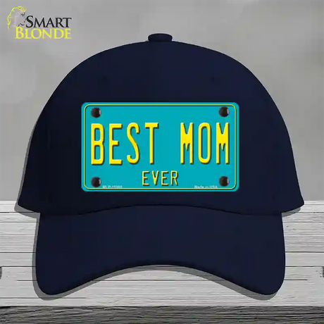 Best Mom Ever Novelty License Plate Hat Cotton / Navy